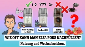 kann man die elfbar pods nachfüllen Wie oft ELFA nachfüllen? Bis zu 10 Befüllungen elfbar elfa pods nachfüllbar Geschmack:Strawberry Ice ELFBAR 600 Prefilled Pods